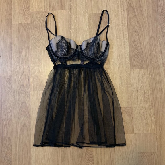 Victoria's Secret Other - Victoria's Secret Black Sheer Lace Babydoll